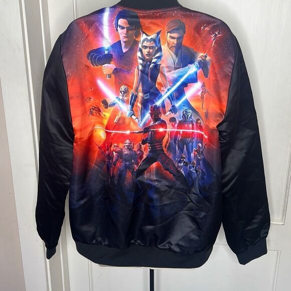 Disney Our Universe Star Wars: The Clone Wars Group Shot Bomber Jacket Unisex Si - Picture 5 of 9